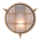 Large Round Bulkhead Light - Brass With Clear Glass