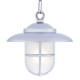 Ceiling Light With Grille (With Chain & Ceiling Rose) - Chrome With Frosted Glass