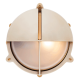 Large Round Bulkhead Light With Legs & Eyelid - Brass with Clear Glass