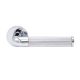 Solid brass, chrome plated door handle, with a knurled grip.