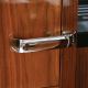 Rotating fridge door handle in chrome