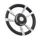 Steering Wheel - Stainless Steel & Black Leather