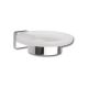 Dax wall-mounted soap dish with chrome plated brass bracket and glass dish