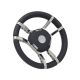 Steering Wheel - Stainless Steel With Black Leather