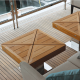 Marine teak tables for exterior