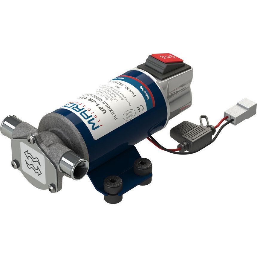 UP1-JR Reversible Bilge Pump With Rubber Impeller 28 Litres/Minute + Integrated On/Off Switch