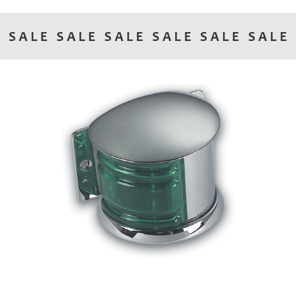 Green Starboard Navigation Light -Chrome