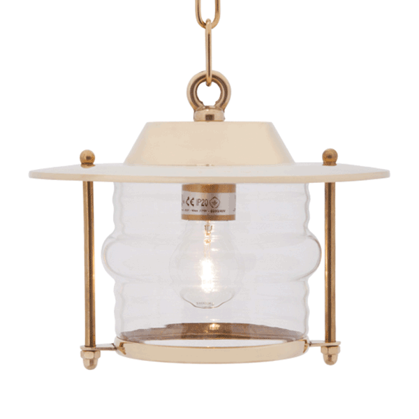 Ceiling Light (With Chain & Ceiling Rose) - Brass