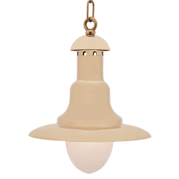 Small Fisherman’s Lantern (With Chain & Ceiling Rose) - Brass With Frosted Glass