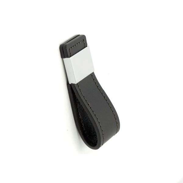 Leather Pull with Chrome Support