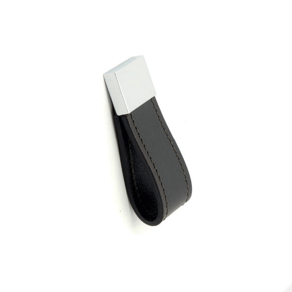 Leather Pull with Chrome Support