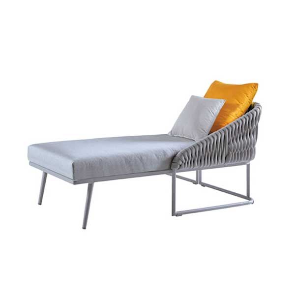 'Basket' Chaise Longue with Right Armrest