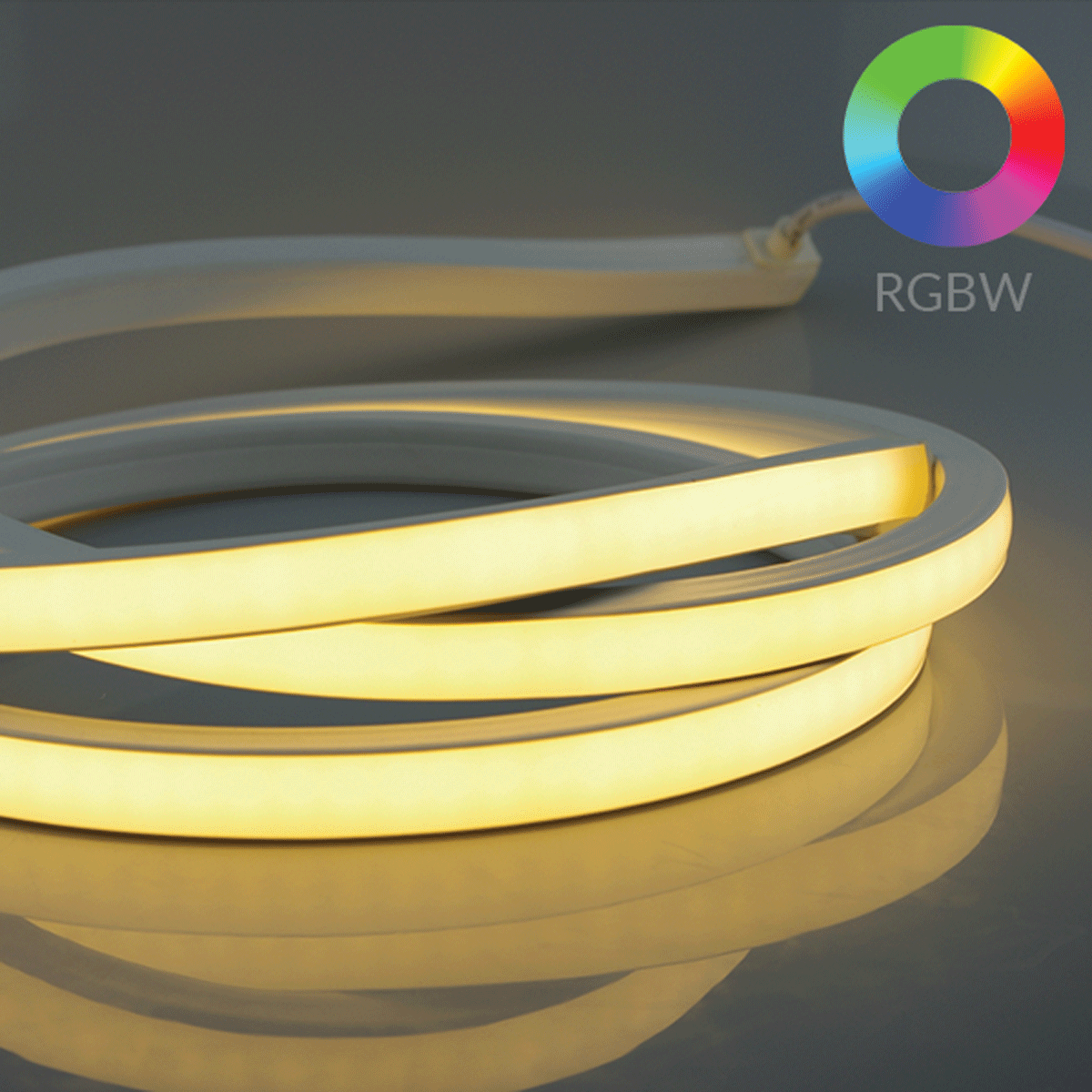 Constant Voltage PVC Neon Flex LED Strip RGBW Colour Change  - Top View