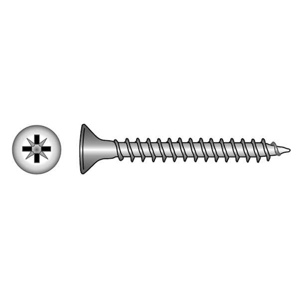 316-Grade Stainless Steel (A4) Self-Tapping PZ Countersunk Wood Screws