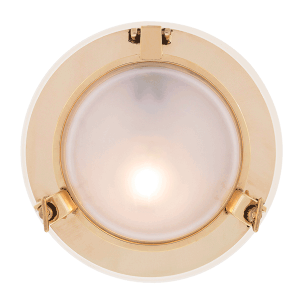 Porthole Wall Light - Brass With Clear Glass - 220-240Vac (EU)