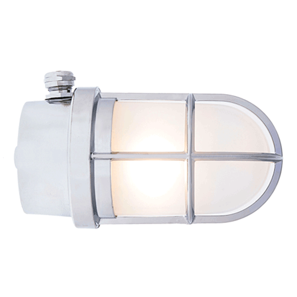 Grille Lamp - Chrome With Frosted Glass