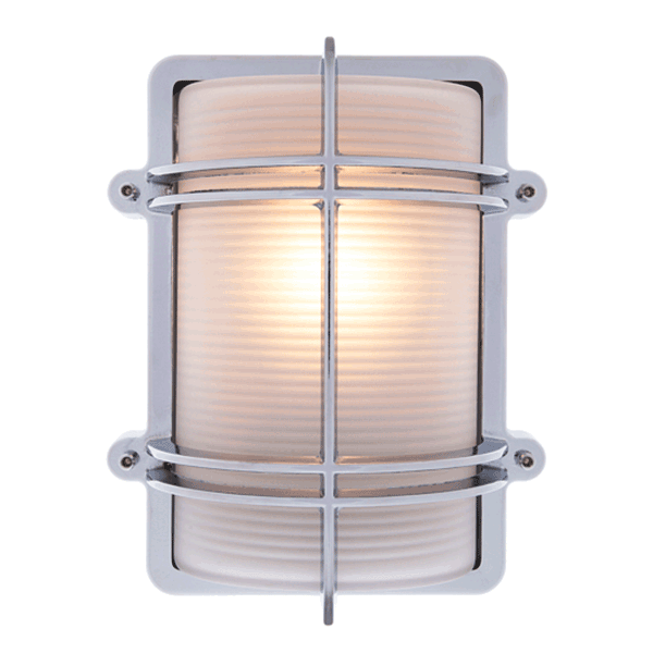 Rectangular Bulkhead Light - Chrome With Clear Glass