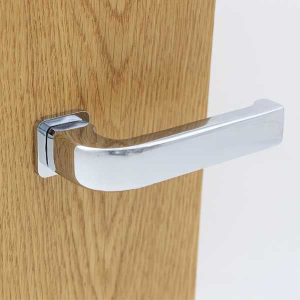 Chrome Plated Door Handles with Curved Design