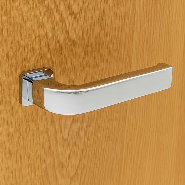 Chrome Plated Door Handles with Curved Design