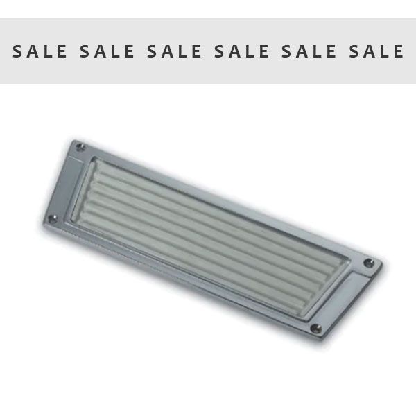Chromed Brass Step Plate with White Rubber Insert