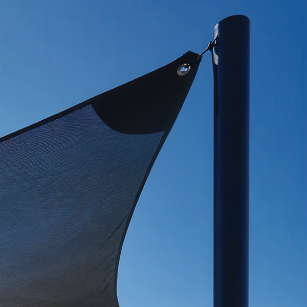 Carbon fibre removable sun awning pole for marine and outdoor use