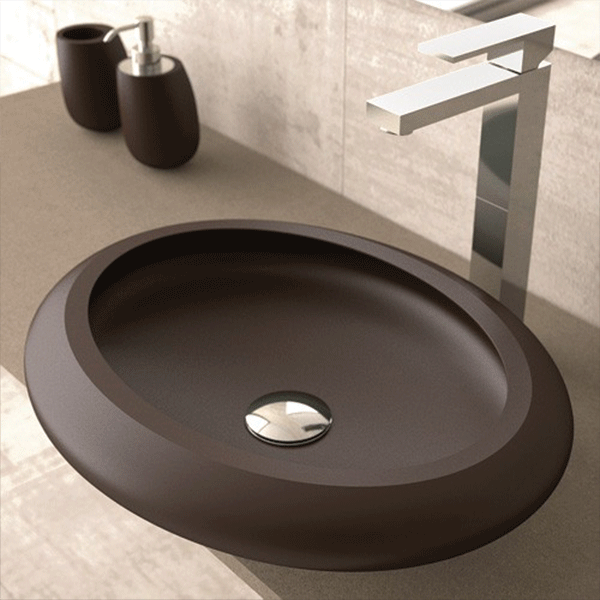 Foresti Suardi oval sink with modern faucet for contemporary bathrooms